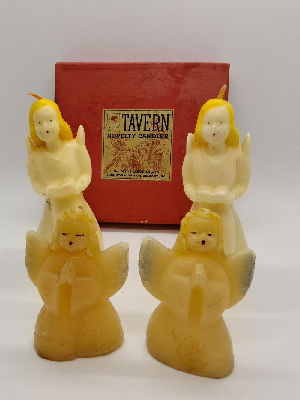1940's Tavern Novelty Christmas Candles, Angels, Set of 4, Unused/Original Box